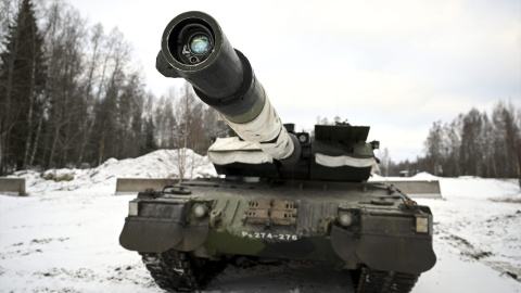 16/02/2023. Tanque Leopard 2A6 del Ejército finlandés, a 1 de febrero de 2023, en Hameenlinna  (Finlandia).