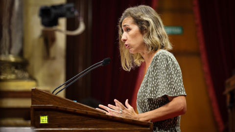 La diputada de la CUP Laia Estrada intervé al debat de política general al Parlament.