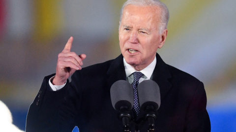 El presidente estadounidense, Joe Biden, pronuncia un discurso en Varsovia, Polonia, el 21 de febrero de 2023.