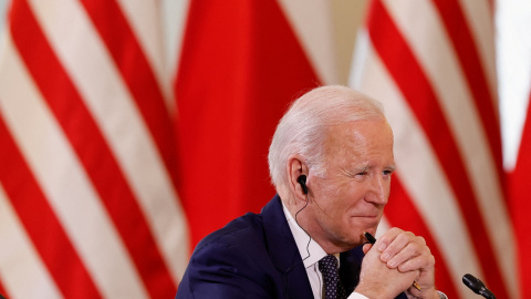 El presidente de EEUU, Joe Biden, durante su reunión con el presidente de Polonia, Andrzej Duda, en Varsovia. REUTERS/Evelyn Hockstein