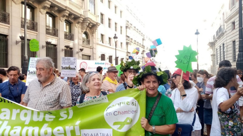 Imagen de las protestas contra las talas de árboles en Madrid.