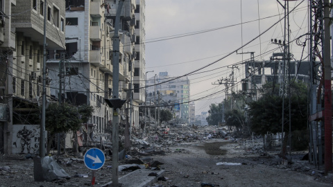 Una zona de la ciudad de Gaza destrozada por los bombardeos de Israel.