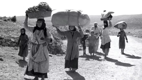 Árabes expulsados de sus aldeas en Galilea durante la al-Nakba.