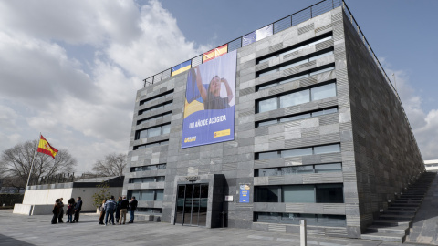 Fachada exterior del Centro de Recepción, Atención y Derivación (CREADE) de Pozuelo de Alarcón, Madrid, a 22 de febrero de 2023.