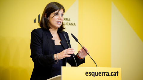 16/10/2023 - La portaveu d'ERC, Marta Vilalta, en la roda de premsa d'aquest dilluns.