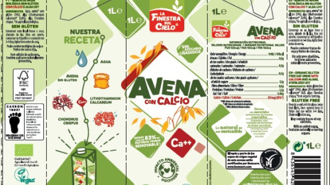 23/10/2023 - Imagen del producto: bebida de avena con calcio “sin gluten”. Nombre de marca: La Finestra Sul Cielo.