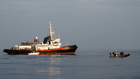 Barco de rescate en mar Jónico de la organización 'Mediterranea Saving Humans' a 31 de agosto de 2019