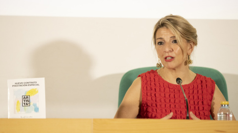 La vicepresidenta segunda del Gobierno y ministra de Trabajo y Economía Social, Yolanda Díaz, durante su participación en un encuentro del Festival de Cine de Málaga.