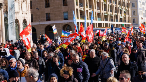 Manifestación contra la reforma de las pensiones en Marsella