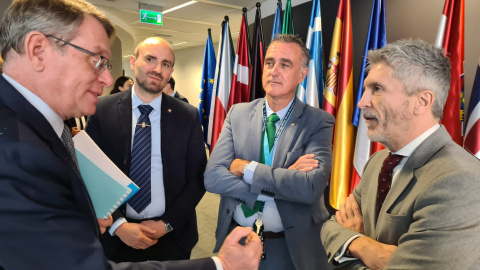 El ministro de Interior, Fernando Grande-Marlaska, visita la sede de Frontex.