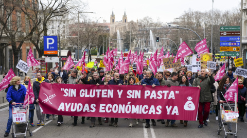 Manifestación convocada por la Asociación de Celíacos y Sensibles al Gluten bajo el lema 'Sin gluten y sin pasta'