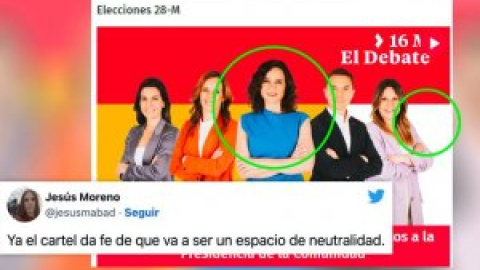 "¿Ayuso era candidata o moderadora?": críticas a la bochornosa imagen con la que Telemadrid promocionó su debate electoral