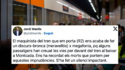 Un maquinista de Rodalies estalla por megafonía contra los que cruzan las vías: "¡Un poco de respeto a los muertos!"