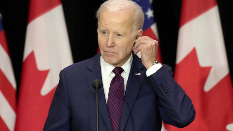 El presidente de los Estados Unidos, Joe Biden, durante una conferencia de prensa conjunta con el primer ministro canadiense, Justin Trudeau