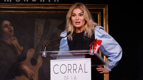 La periodista Sandra Golpe durante una gala de premios en Madrid, a 21 de enero de 2023.