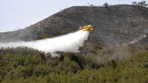 18-4-2023 Un hidroavió descarregant aigua a l'incendi de la Franja