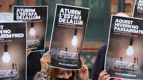 Una manifestació contra la pobresa energètica.