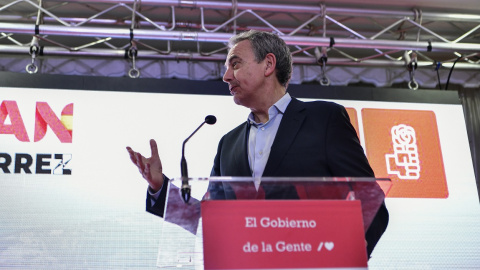 El expresidente del Gobierno, José Luis Rodríguez Zapatero, durante un acto del PSOE en Ceuta, a 19 de abril de 2023.