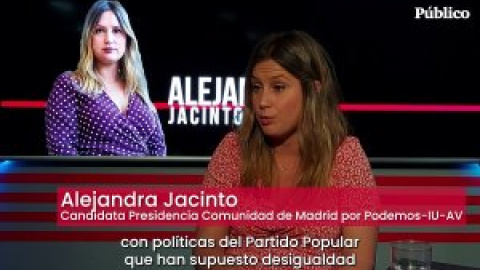 Alejandra Jacinto: "Madrid tiene posibilidades de cambio si y solo si Podemos-IU-AV obtiene unos buenos resultados el 28M"