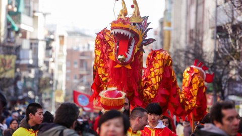 26/01/2020 Pasacalles multicultural en el barrio de Usera con motivo de la celebración del Año Nuevo Chino, en Madrid