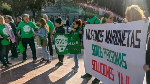 Fotografía de archivo de una concentración de la PAH en Barcelona por el derecho a la vivienda.