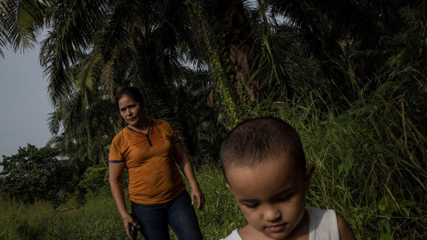 24/06/2021 Una trabajadora de una plantación de banana en el noroeste de Honduras que espera que se apruebe su caso de migración a Los Ángeles