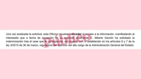 30/11/2023 Respuesta de la Oficina de Conflictos de Intereses a la solicitud de información realizada por 'Público'.