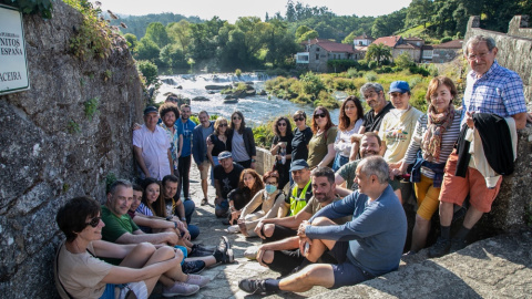 07/02/2022 Los participantes en la reunión científica “Camiños da Antropoloxía. Antropoloxía dos Camiños”, en Ponte Maceira.