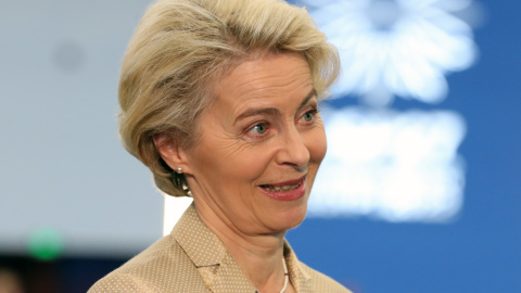 La presidenta de la Comisión Europea, Ursula Von der Leyen, este martes en la Cumbre del Clima.