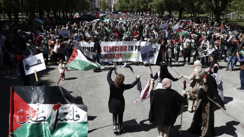 Pamplona ha salido a la calle para rechazar el "genocidio" sobre Palestina