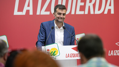 Foto de archivo de Antonio Maíllo durante el anuncio de su dimisión como coordinador general de IU Andalucía, el 17 de junio de 2019.