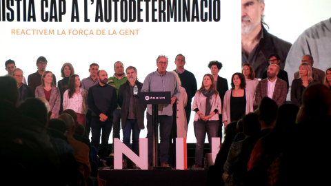 Acte d'Òmnium Cultural per celebrar l'amnistia a l'Hospitalet de Llobregat.