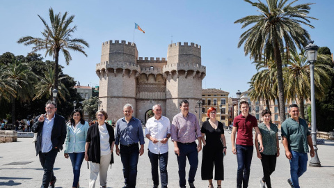 Representantes de Más País, Verdes Equo, Compromís, Més per Mallorca, Chunta Aragonesista, Proyecto Drago, Coalición por Melilla y Movimiento por la Dignidad y la Ciudadanía en Ceuta, en un encuentro en València.