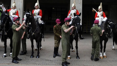 Inspección de la Caballería Real en los cuarteles de Hyde Park en Londres, en una imagen de archivo.