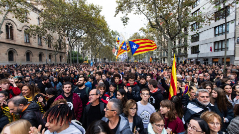 Convocatoria de Tsunami Democràtic en la plaza Universidad de Barcelona, a 9 de noviembre de 2019.