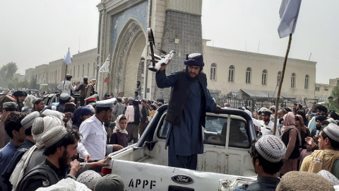 Vista de una patrulla de los talibanes, este domingo en la ciudad de Kandahar.