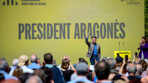 El president de la Generalitat, Pere Aragonès, en un acte de precampanya del partit.