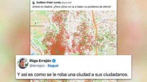 Íñigo Errejón resume en una frase la imagen que ilustra la locura de los pisos turísticos en Madrid