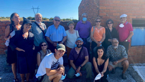 Varios familiares de las víctimas de la fosa de Villadangos del Páramo en un encuentro organizado para el recuerdo de las víctimas.