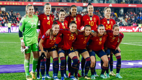 La selección española de fútbol, durante el partido contra Italia, en Pontevedra, a 1 de diciembre de 2023.