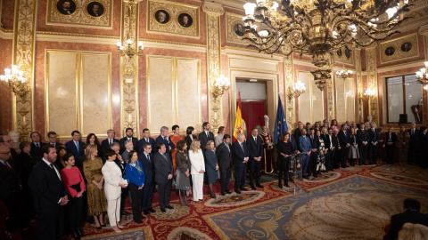 La presidenta del Congreso de los Diputados, Francina Armengol, interviene durante el acto de homenaje a la Constitución. E.P./Eduardo Parra