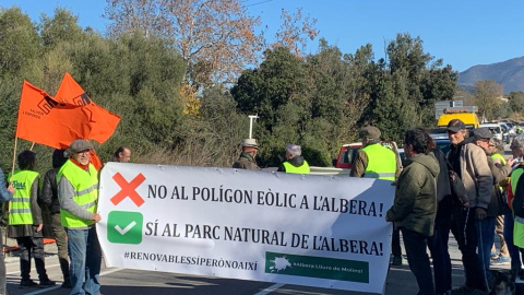 La manifestació contra el macroparc eòlic de l'Albera.