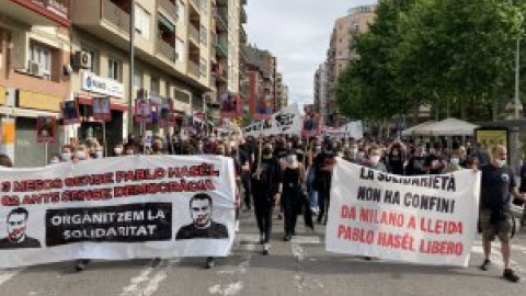 El clam per la llibertat de Pablo Hasél torna als carrers de Lleida tres mesos després del seu empresonament