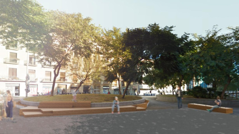 Render de l'actuació a la plaça Castella de Barcelona