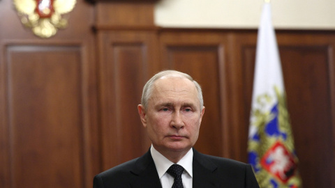 El presidente ruso, Vladimir Putin, ofrece un discurso televisado tras la rebelión del grupo Wagner, a 24 de junio de 2023