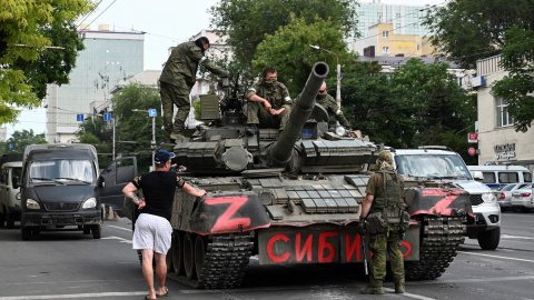 Un tanque del grupo Wagner, en la ciudad rusa de Rostov, a 24 de junio de 2023