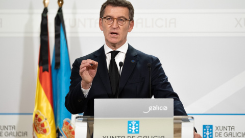 Alberto Núñez Feijóo, durante la rueda de prensa tras el Consello de la Xunta.