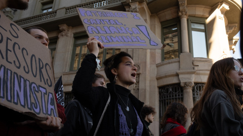 Concentración estudiantil contra la violencia machista el pasado 14 de diciembre en Barcelona (Catalunya).