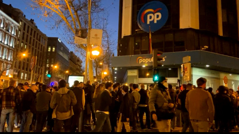 Vista de la sede del PP en Madrid, en la calle Génova.