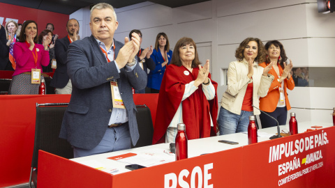 Los principales dirigentes del PSOE, el pasado sábado en el Comité Federal celebrado en Ferraz.